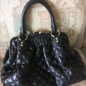 Quilted black handbag